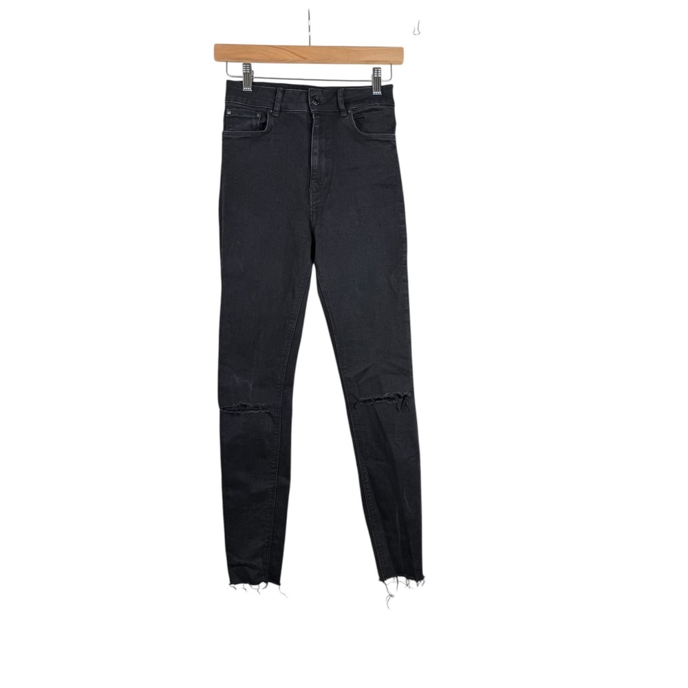 Zara Woman Raw Hem Skinny‎ Jeans size 2 Black